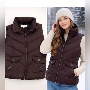 Calvin Klein Women's Dark Brown Quilted Vest